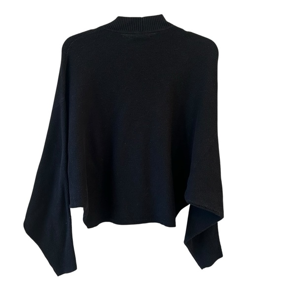 Lucky Brand Black Mock Turtleneck Cropped Boxy Sweater Size Small - Picture 4 of 9